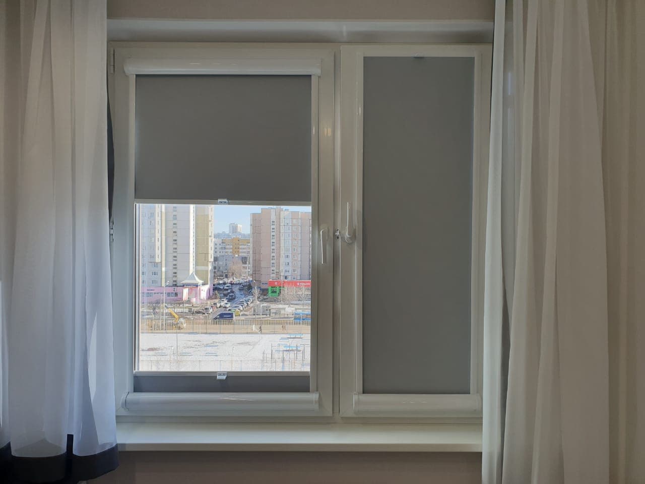 УНИ 2 с пружиной ткань альфа блэкаут цвет серый