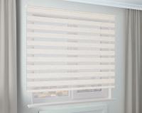 Рулонная штора Зебра Стандарт КОМФОРТ белый лен