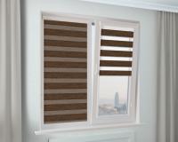 Рулонная штора Зебра УНИ-2 САХАРА темно-коричневый