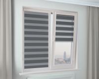 Рулонная штора Зебра УНИ-2 КОМФОРТ графит