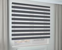 Рулонная штора Зебра Стандарт СТОУН БИО графит