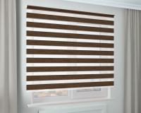 Рулонная штора Зебра Стандарт САХАРА темно-коричневый