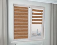 Рулонная штора Зебра УНИ-2 САХАРА светло-коричневый