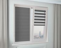 Рулонная штора Зебра УНИ-2 СТАНДАРТ темно-серый