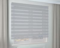 Рулонная штора Зебра Стандарт КОМФОРТ серый