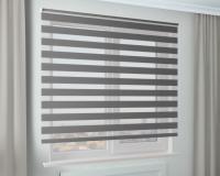 Рулонная штора Зебра Стандарт СТАНДАРТ темно-серый