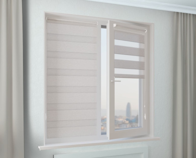 Рулонная штора Зебра МИНИ ГЛОРИЯ БИО BLACK-OUT светло-серый