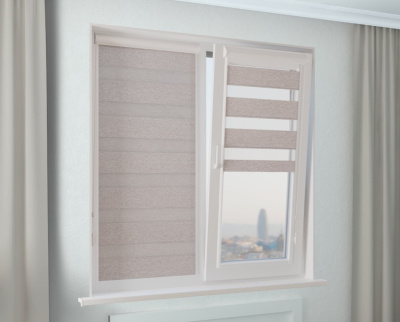 Рулонная штора Зебра УНИ-2 ГЛОРИЯ БИО BLACK-OUT светло-коричневый