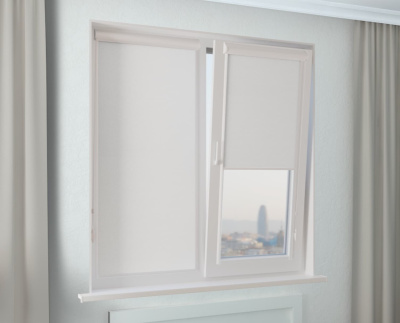 Кассетные рулонные шторы УНИ 2 - АНТАРЕС BLACK-OUT белый