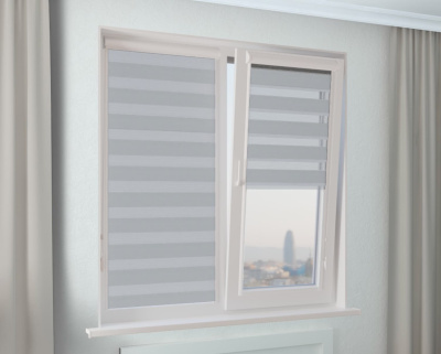 Рулонная штора Зебра УНИ-1 КОМФОРТ серый