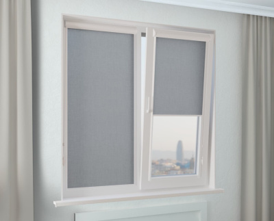 Рулонная штора УНИ 2 - ЛИНА темно-серый