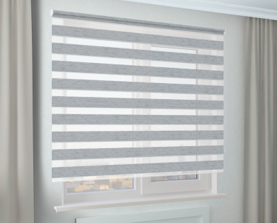 Рулонная штора Зебра Стандарт САХАРА серый