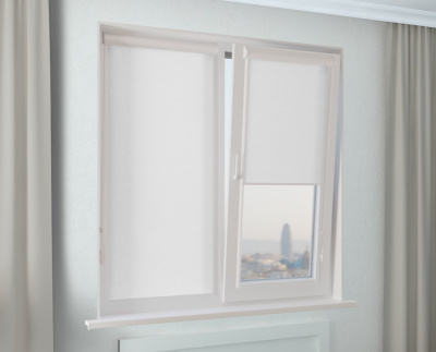 Кассетные рулонные шторы УНИ 2 - ПЕРЛ ЛАЙТ белый