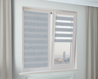 Рулонная штора Зебра УНИ-1 САХАРА серый