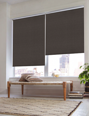 Рулонная штора УНИ с пружиной ЮТА BLACK-OUT коричневый