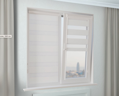 Рулонная штора Зебра УНИ-1 ГЛОРИЯ БИО BO BLACK-OUT белый