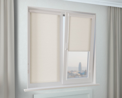 Кассетная рулонная штора УНИ-1 ОМЕГА СОФТ светло-бежевый