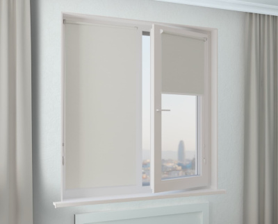 Рулонные шторы МИНИ САТИН BLACK-OUT серебро