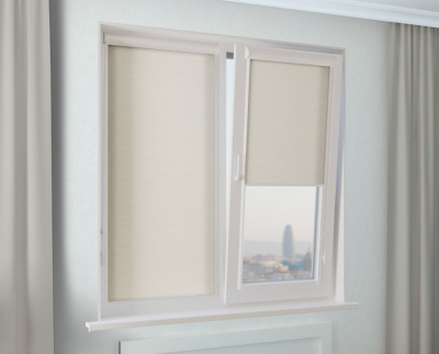 Рулонная штора УНИ 2 - ПЛЭЙН светло-бежевый