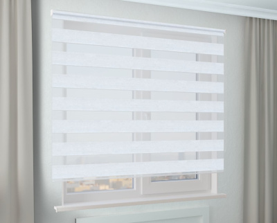 Рулонная штора Зебра Стандарт ГЛОРИЯ БИО BLACK-OUT белый