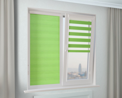 Рулонная штора Зебра УНИ-1 СТАНДАРТ салатовый