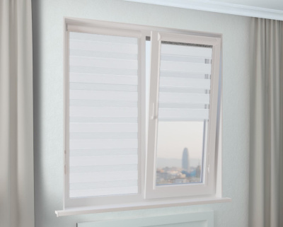 Рулонная штора Зебра УНИ-1 КОМФОРТ белый