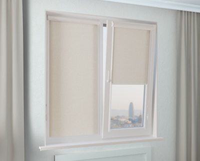 Кассетные рулонные шторы УНИ 2 - ПЕРЛ ЛАЙТ светло-бежевый