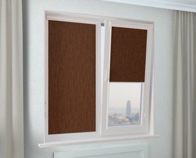 Кассетные рулонные шторы УНИ 2 - НОВА коричневый