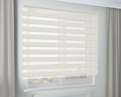 Рулонная штора Зебра Стандарт САХАРА магнолия