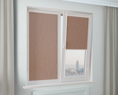 Кассетные рулонные шторы УНИ 2 - НОВА светло-коричневый