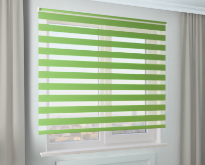 Рулонная штора Зебра Стандарт СТАНДАРТ салатовый
