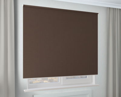 Рулонная штора Стандарт - АЛЬФА ALU BLACK-OUT темно-коричневый
