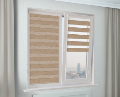 Рулонная штора Зебра УНИ-1 САХАРА бежевый