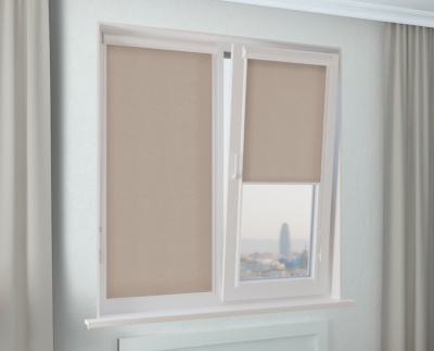 Кассетные рулонные шторы УНИ 2 - КРОНА бежевый