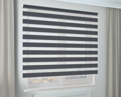 Рулонная штора Зебра Стандарт СТОУН БИО графит