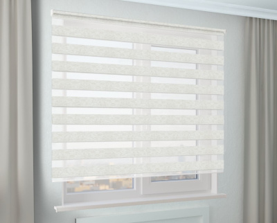 Рулонная штора Зебра Стандарт САХАРА белый лён