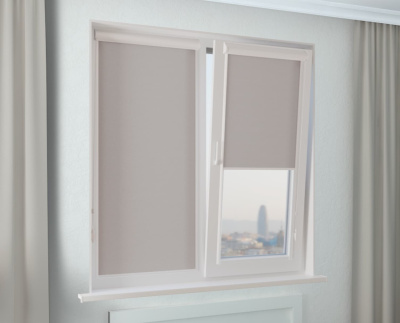 Кассетные рулонные шторы УНИ 2 - ОМЕГА ЛАЙТ бежевый