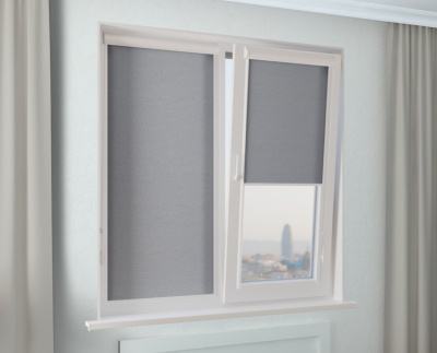 Кассетная рулонная штора УНИ-1 ОМЕГА ЛАЙТ серый