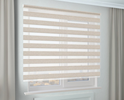 Рулонная штора Зебра Стандарт САХАРА светло-бежевый