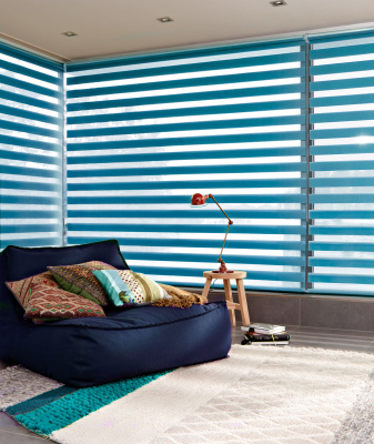 Рулонная штора Зебра Стандарт СТАНДАРТ аквамарин